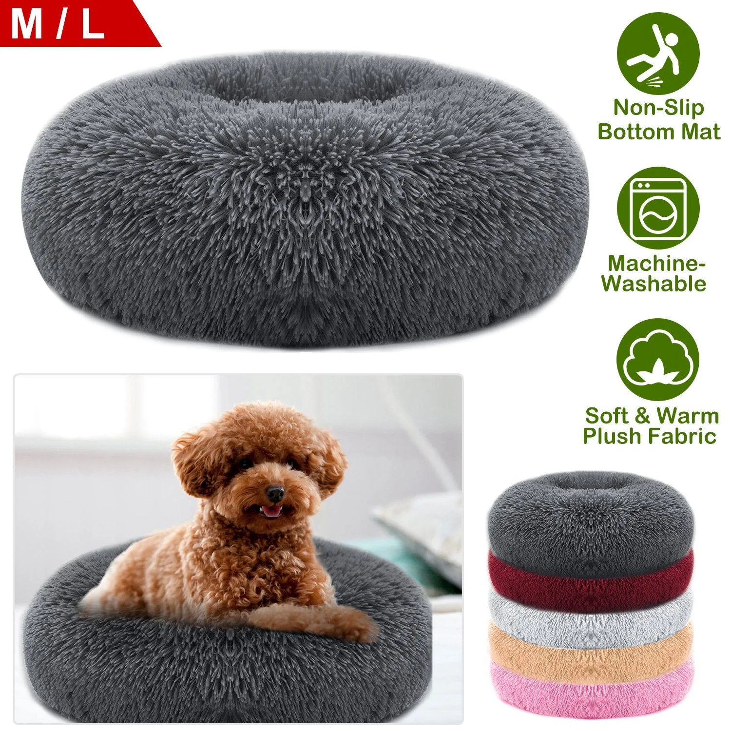 Pet Dog Bed Soft Warm Fleece Puppy Cat Bed Dog Cozy Nest Sofa Bed Cushion For S/M Dog - Image 4