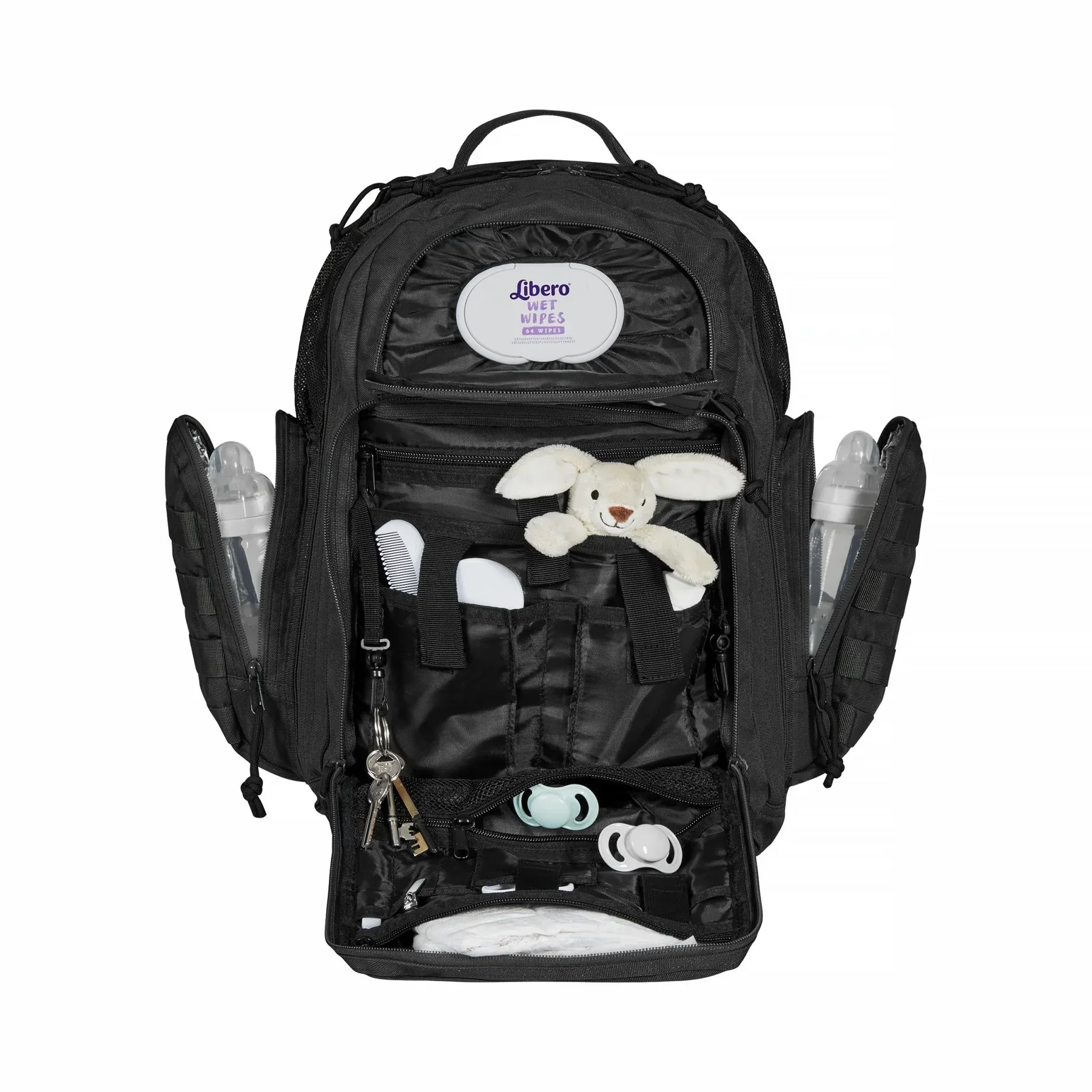 Phil & Jack Dad Diaper Bag Backpack, Baby Diaper Bag with Changing Station, Tactical Military Style, Womens Mens Diaper Bag (Black) - Image 8