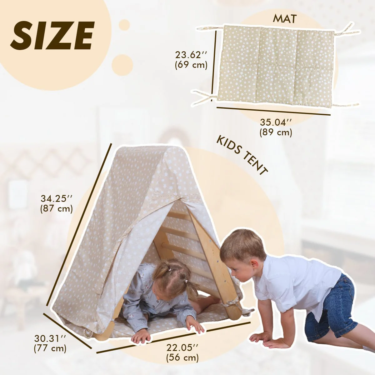 Play Tent Cover with Mat for Climbing Triangle Ladder - Image 4