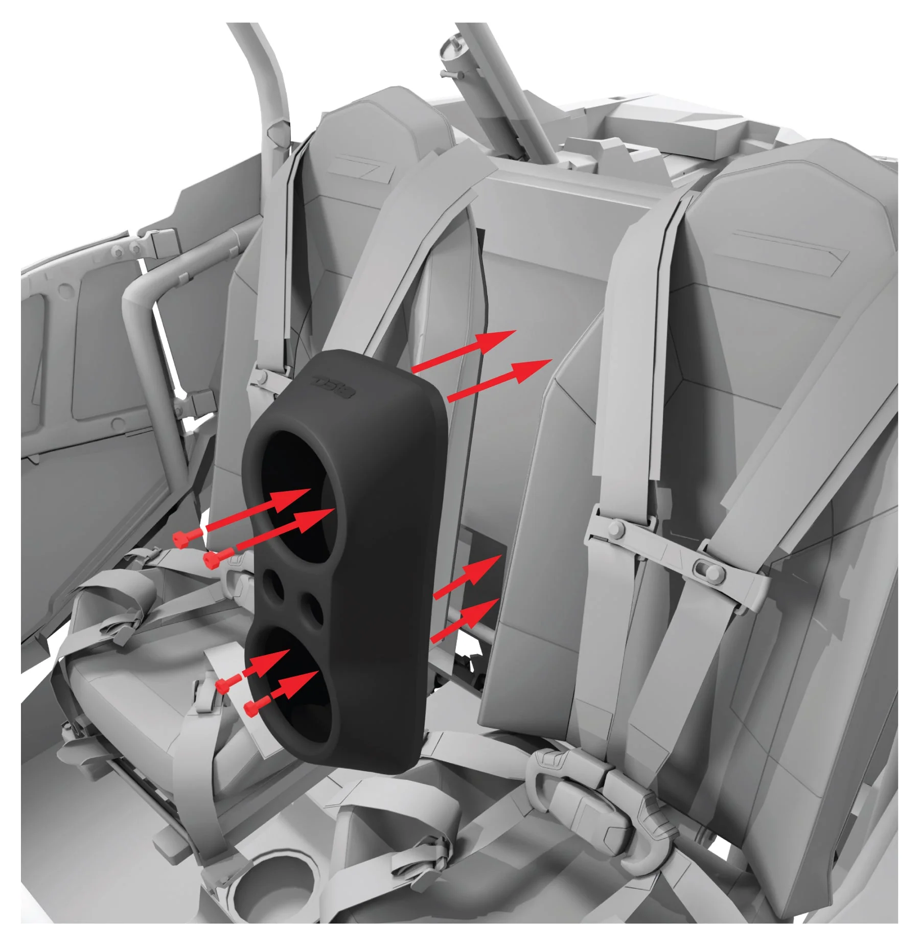 Polaris RZR Waterfall Center Console 2 X 6.5" Speakers & 2 X 2.2" Bullet Tweeter Empty Enclosure - Image 2
