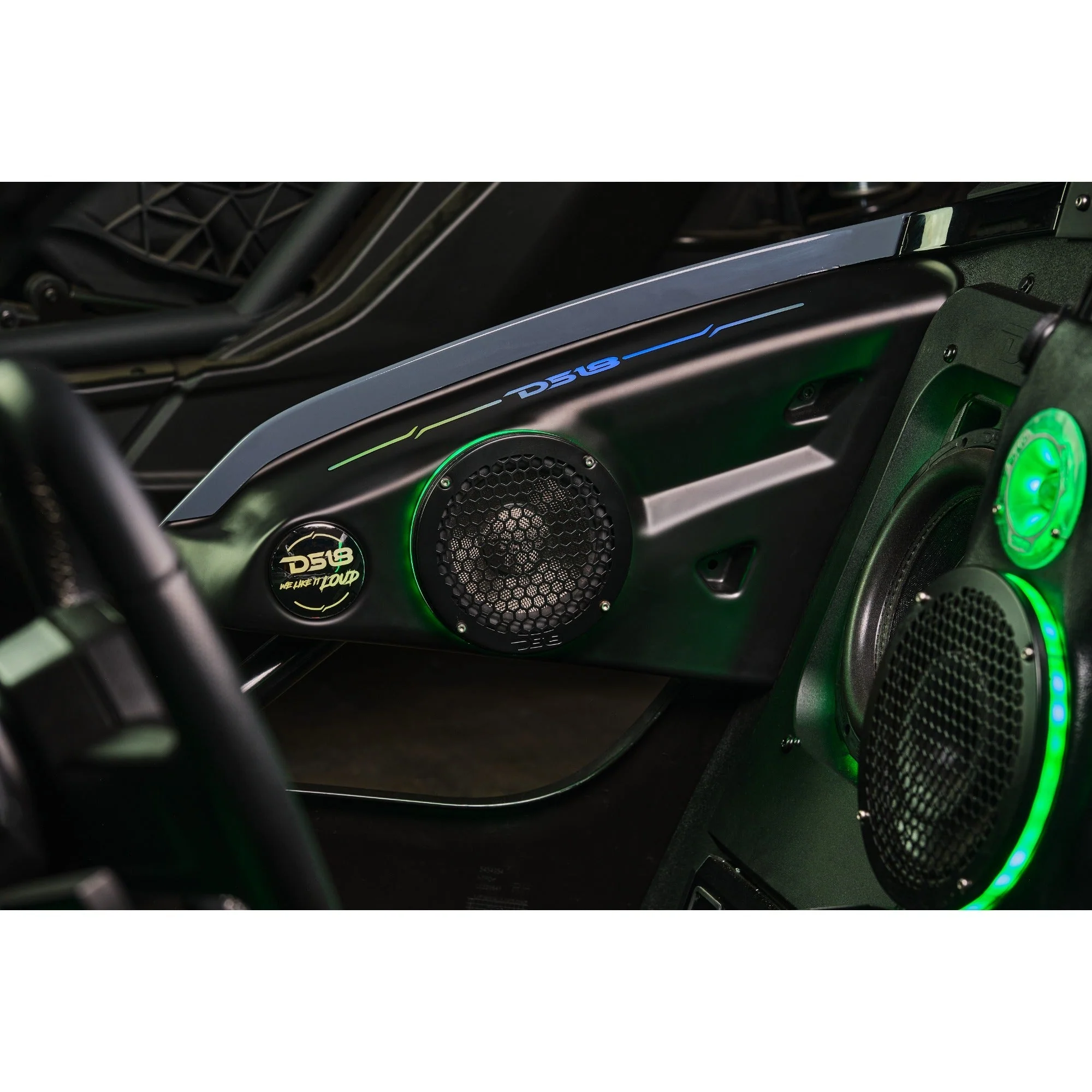 Polaris Slingshot Arm Rest Empty Enclosure With Digital Led Lights fits 2 x 6.5" Speakers  | 2015 - Current - Image 2