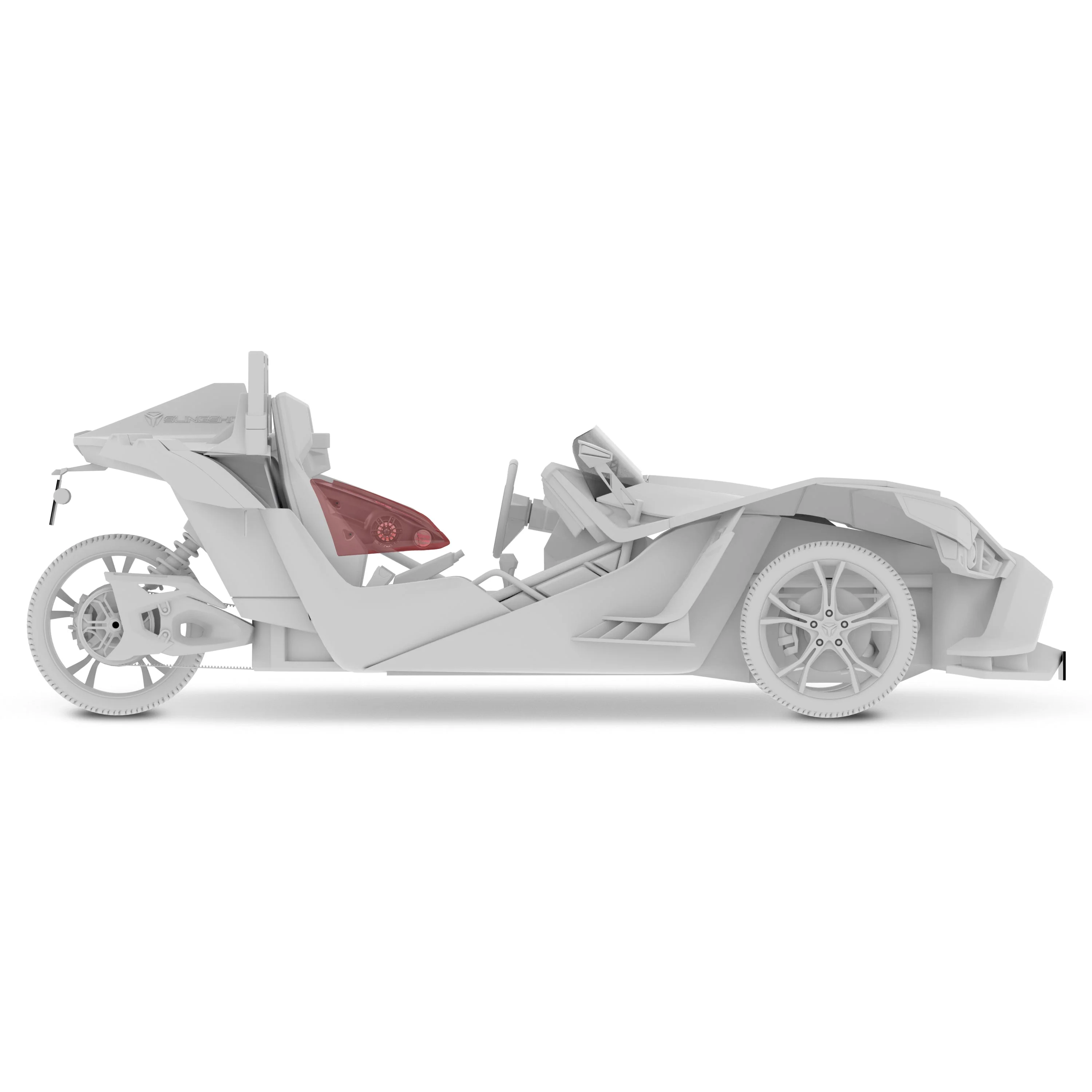 Polaris Slingshot Arm Rest Empty Enclosure With Digital Led Lights fits 2 x 6.5" Speakers  | 2015 - Current - Image 3