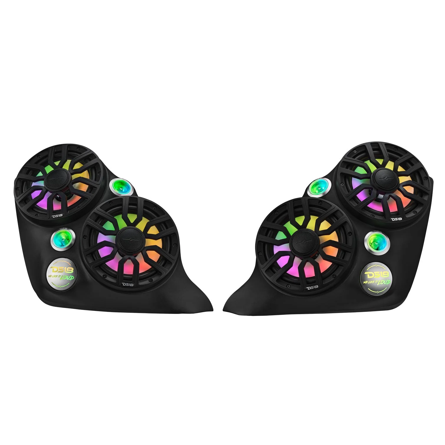 Polaris Slingshot Dual Front Fender 8” Loaded Speaker Pods with Digital LED Lighting - Image 3