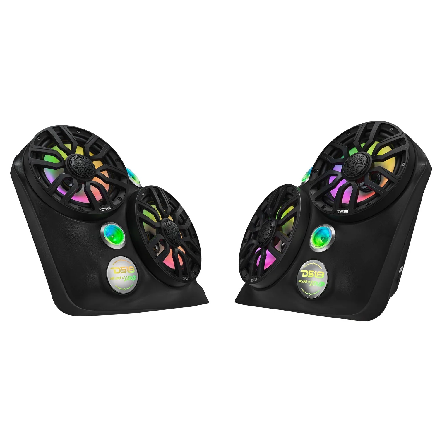 Polaris Slingshot Dual Front Fender 8” Loaded Speaker Pods with Digital LED Lighting - Image 4