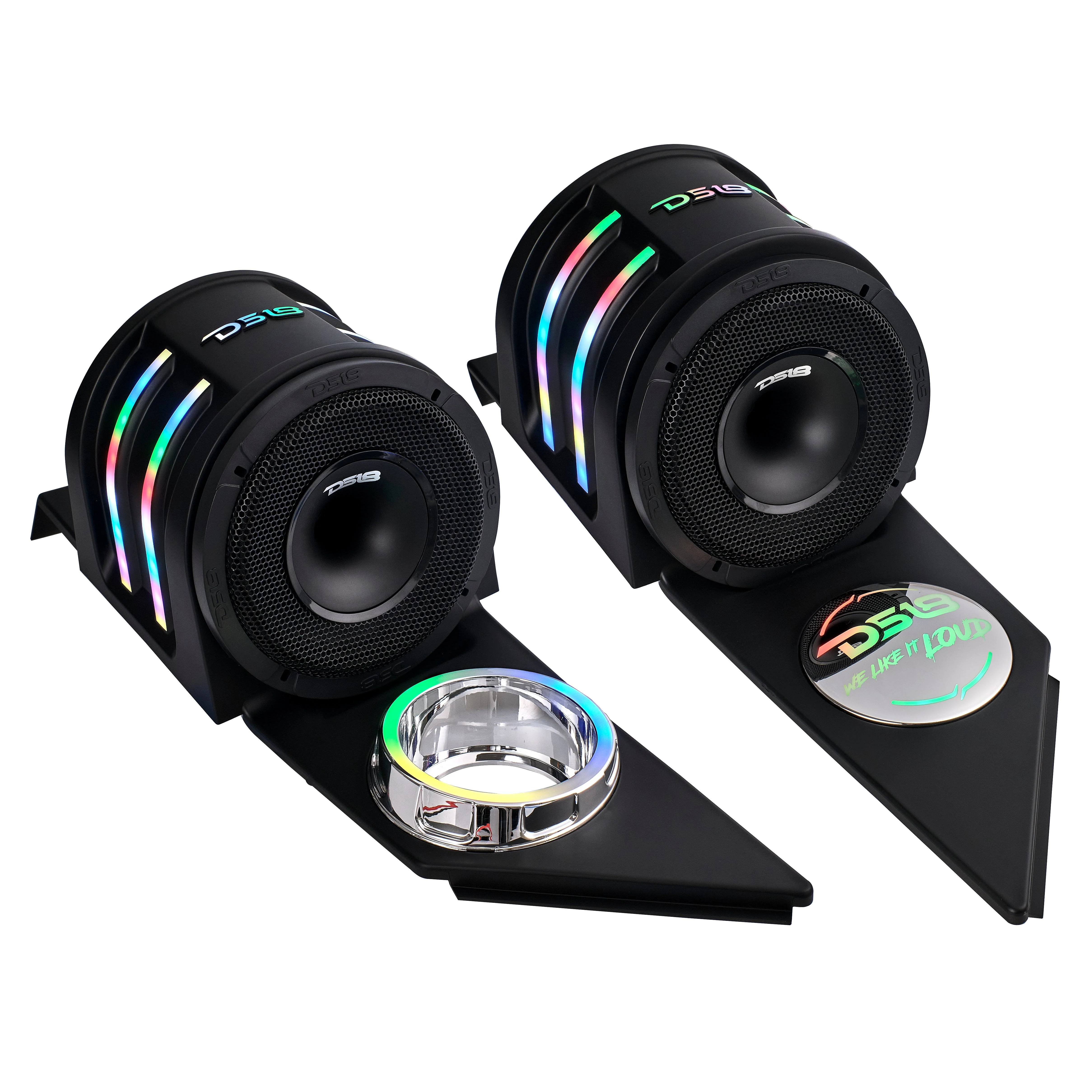 Polaris Slingshot Headrest Empty Enclosure With Digital LED Lights fits 4 x 6.5" Speakers | 2015 - Current - Image 10
