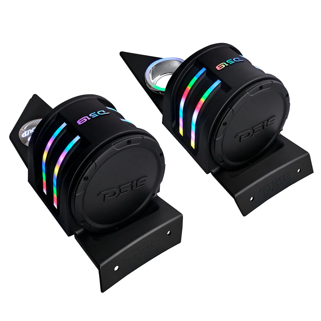 Polaris Slingshot Headrest Empty Enclosure With Digital LED Lights fits 4 x 6.5" Speakers | 2015 - Current - Image 6