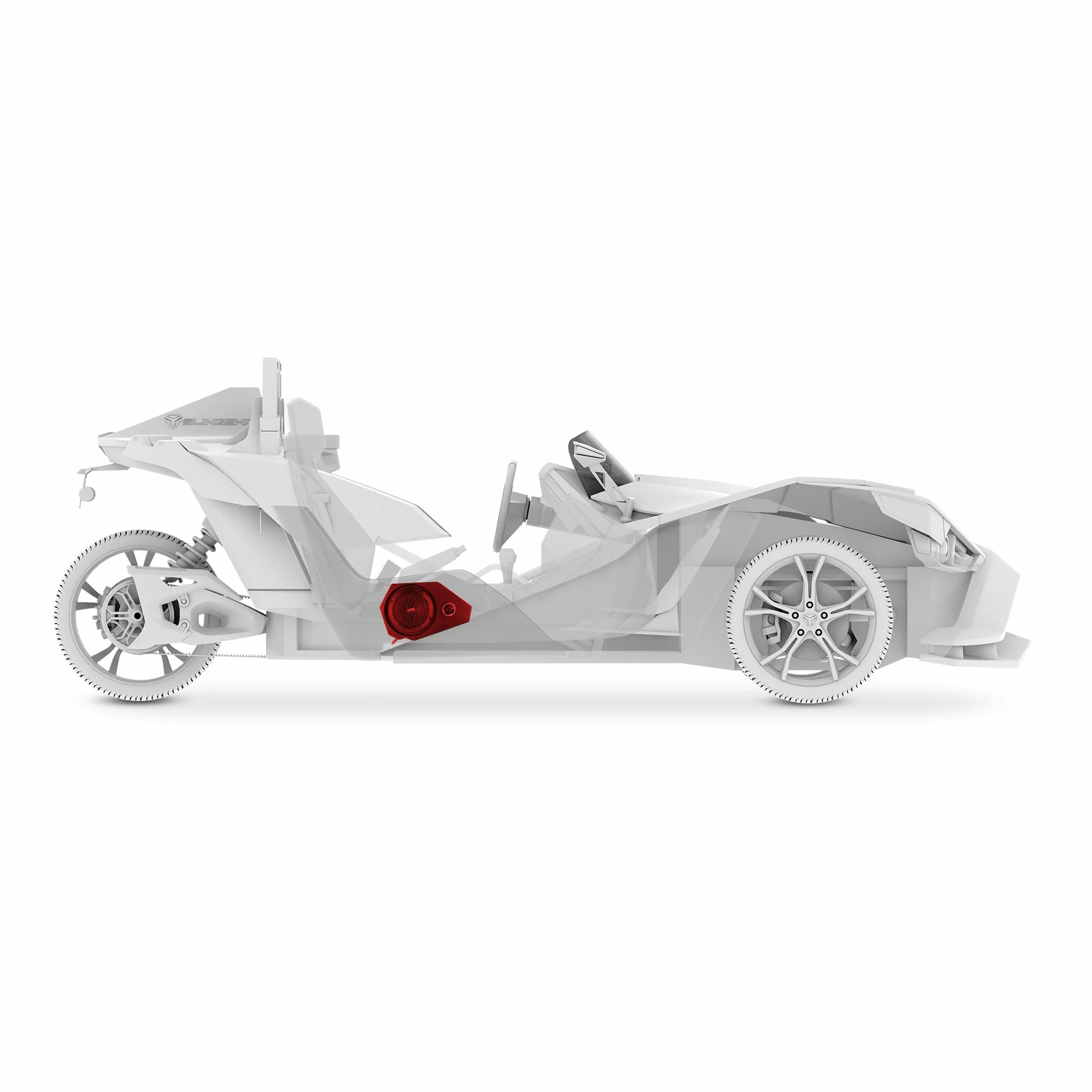 Polaris Slingshot Side Panel Empty Enclosure fits 2 x 6.5" Speakers & 2 x 1.7” Tweeters | 2015 - 2019 - Image 3