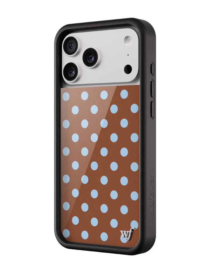 Polka Dot | Brown and Blue iPhone Case - Image 2