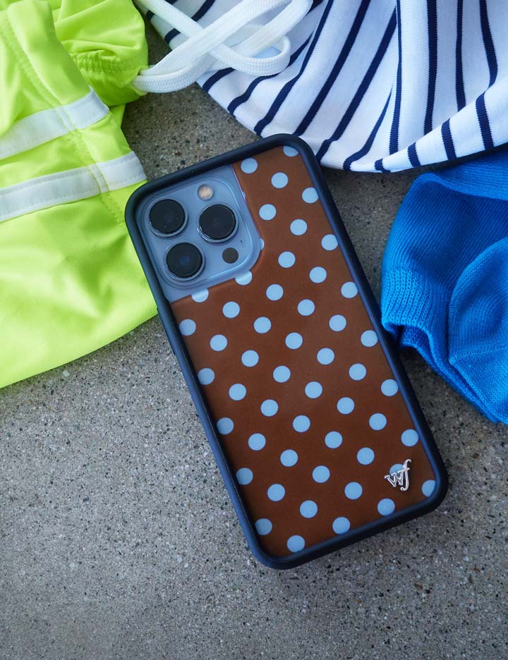 Polka Dot | Brown and Blue iPhone Case - Image 45