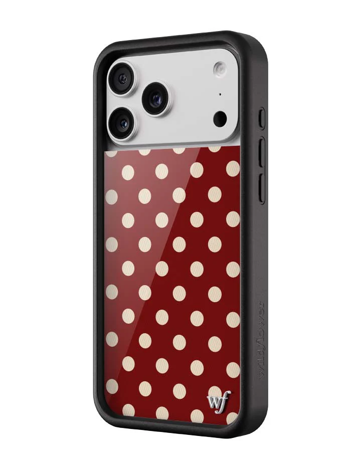 Polka Dot | Burgundy and Cream iPhone Case - Image 2