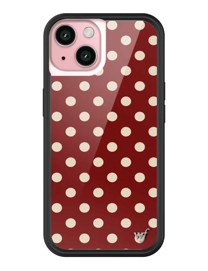Polka Dot | Burgundy and Cream iPhone Case - Image 29