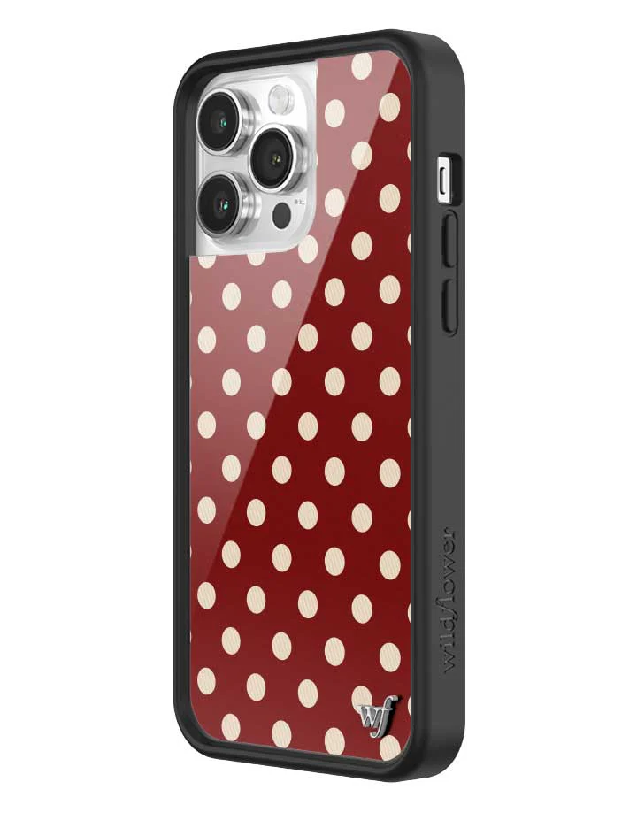 Polka Dot | Burgundy and Cream iPhone Case - Image 32