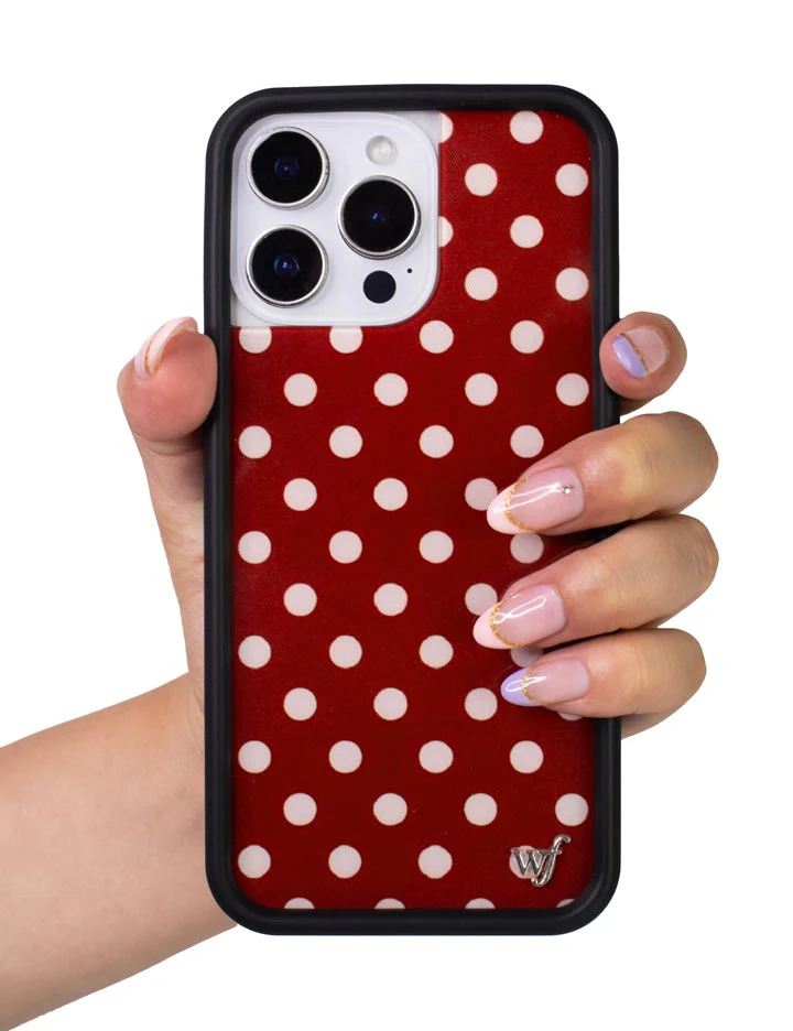 Polka Dot | Burgundy and Cream iPhone Case - Image 41