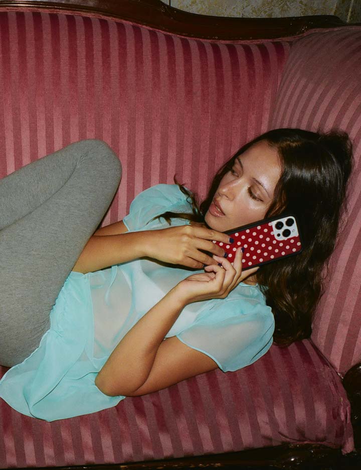 Polka Dot | Burgundy and Cream iPhone Case - Image 42