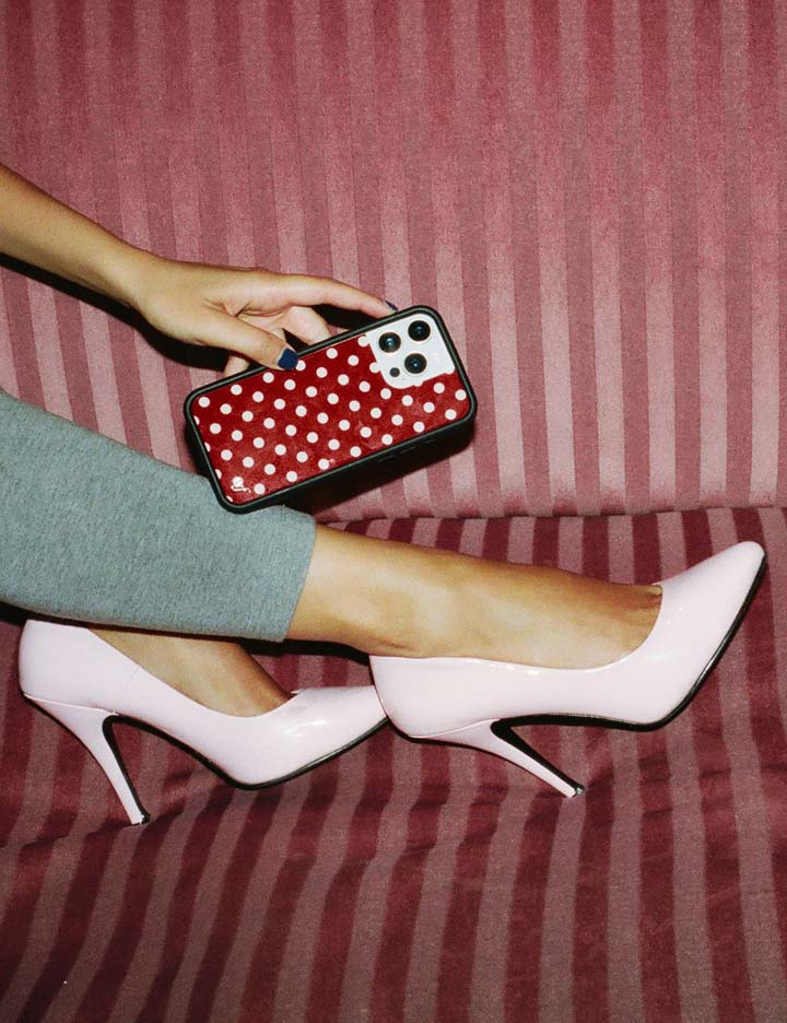 Polka Dot | Burgundy and Cream iPhone Case - Image 44