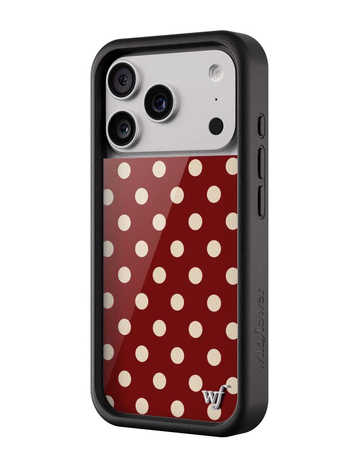 Polka Dot | Burgundy and Cream iPhone Case - Image 5