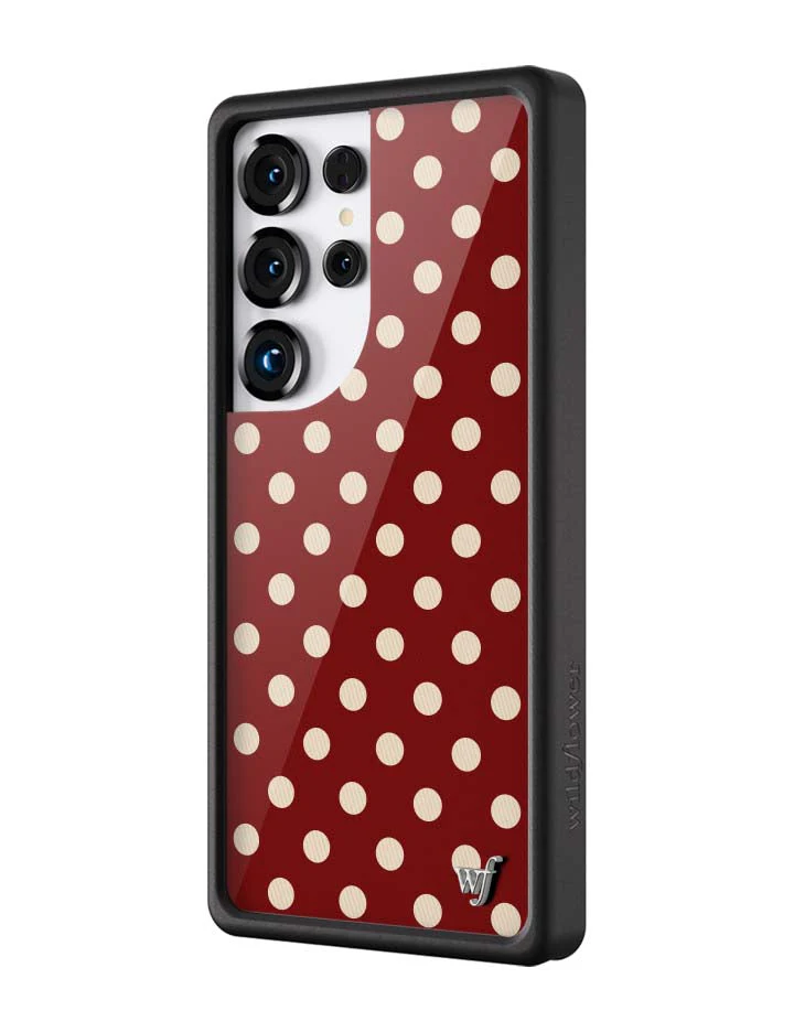 Polka Dot | Burgundy and Cream Samsung Galaxy Case - Image 2