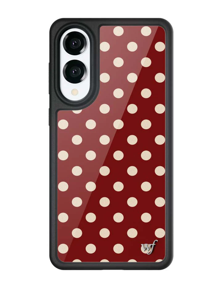 Polka Dot | Burgundy and Cream Samsung Galaxy Case - Image 3