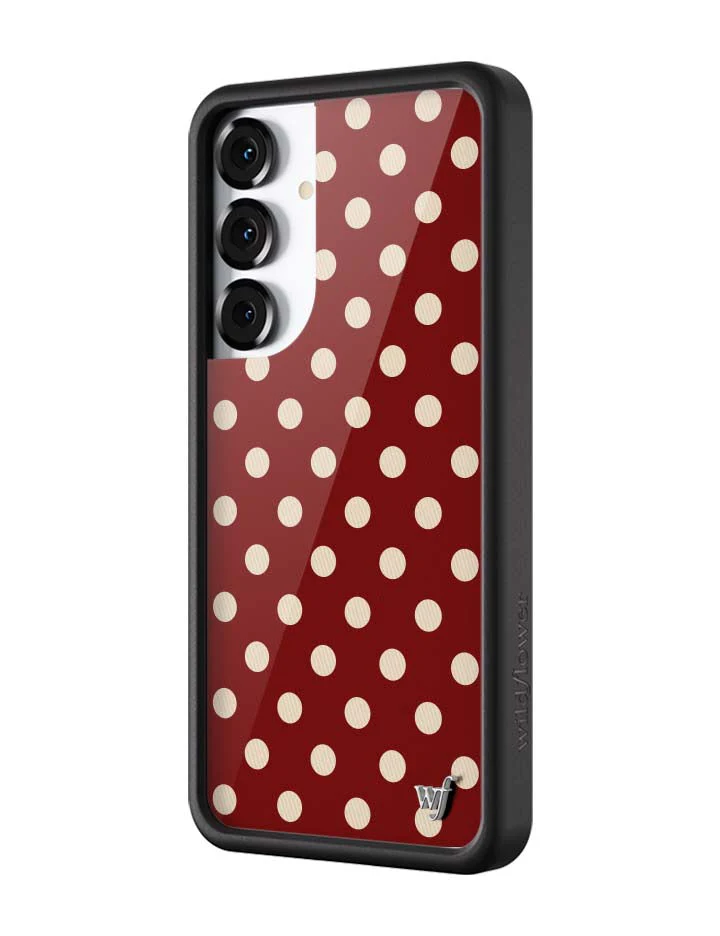 Polka Dot | Burgundy and Cream Samsung Galaxy Case - Image 6