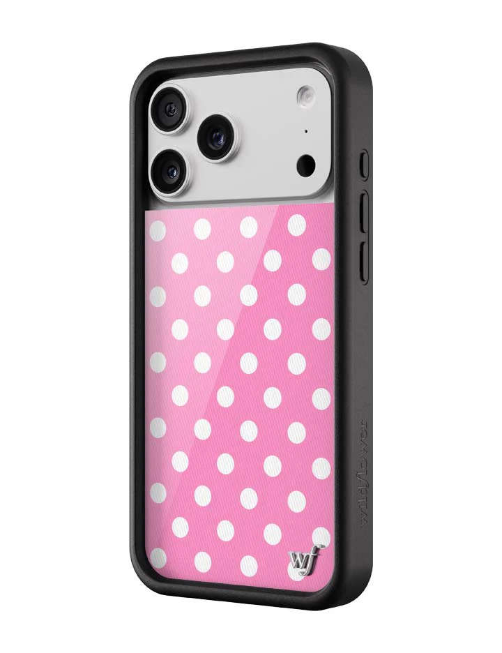 Polka Dot | Pink and White iPhone Case - Image 2