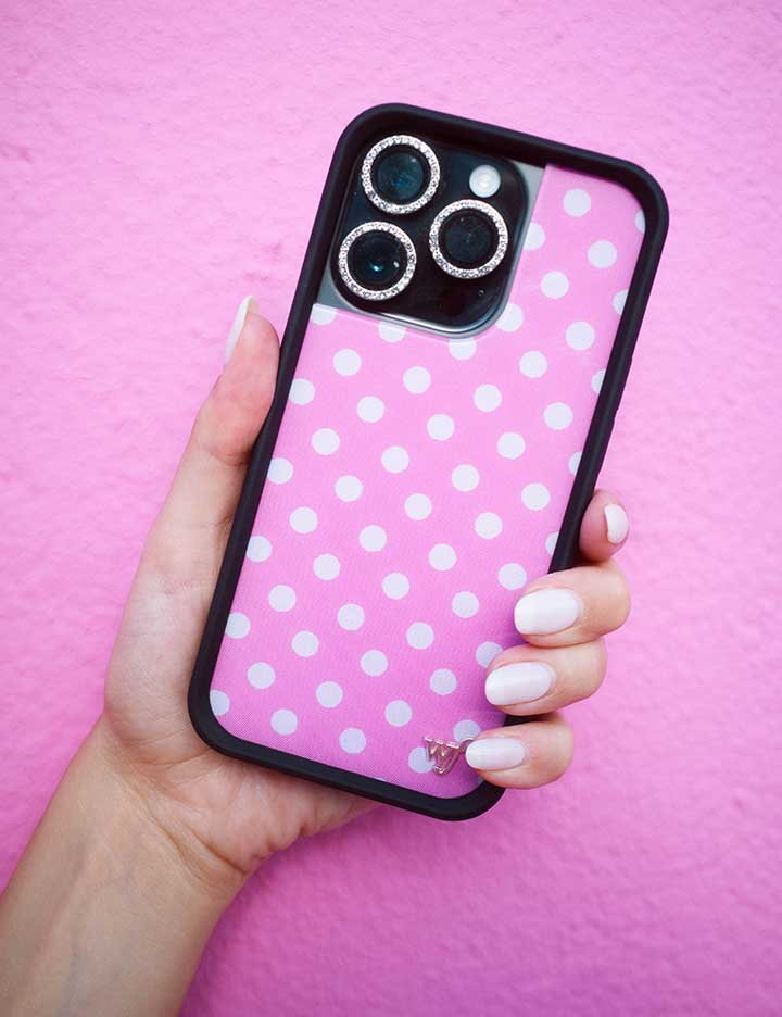 Polka Dot | Pink and White iPhone Case - Image 51