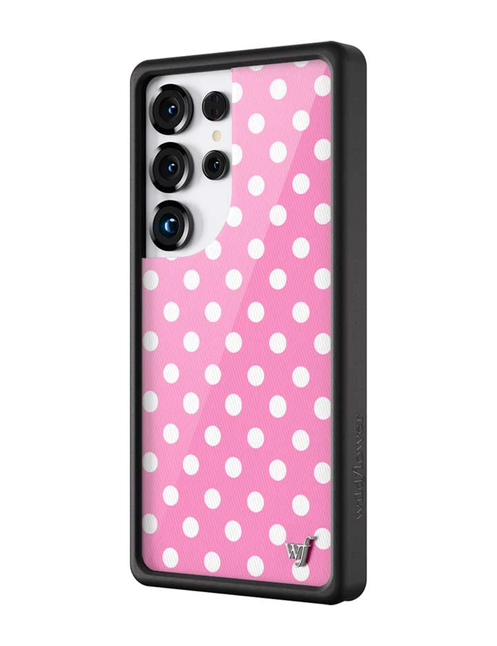 Polka Dot | Pink and White Samsung Galaxy Case - Image 2