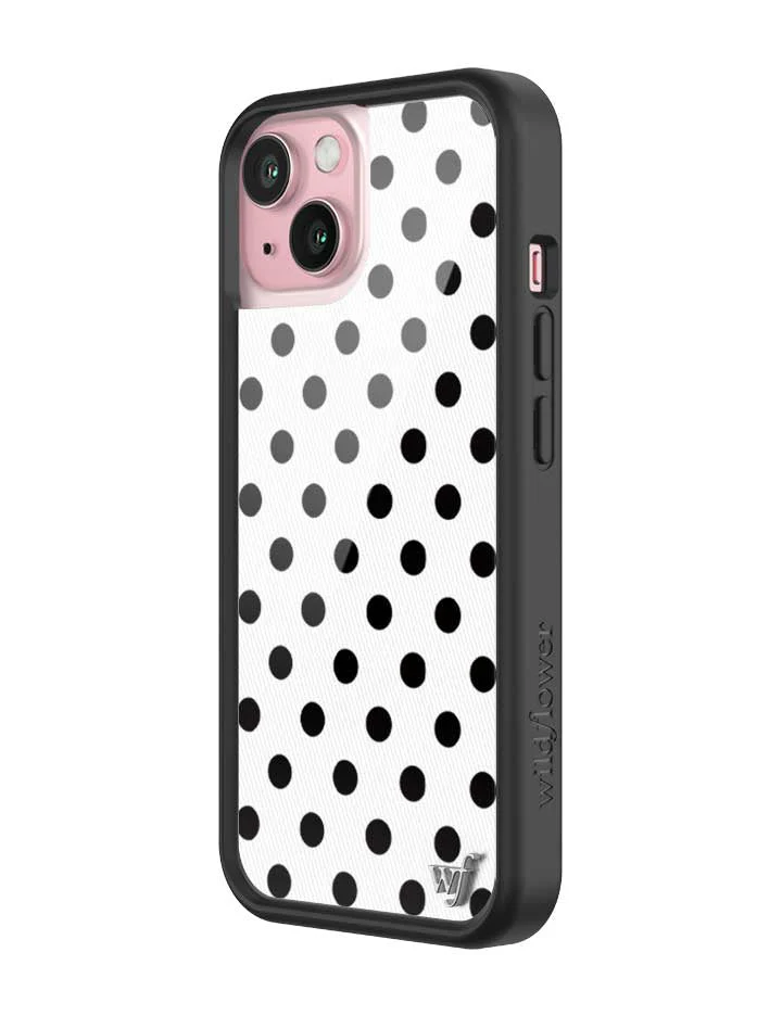 Polka Dot | White and Black iPhone Case - Image 30