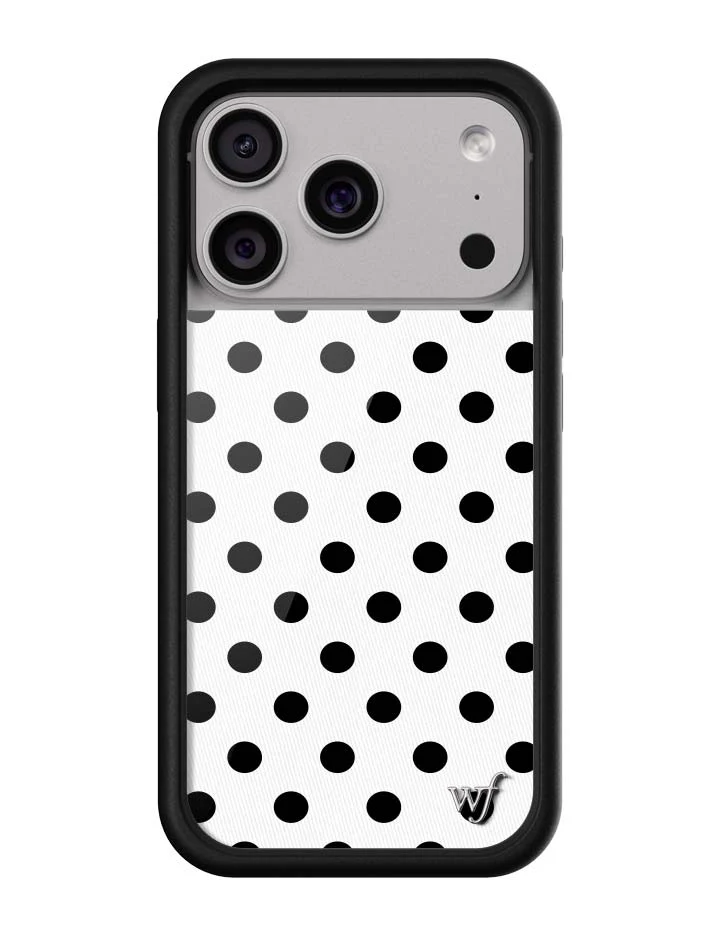 Polka Dot | White and Black iPhone Case - Image 4