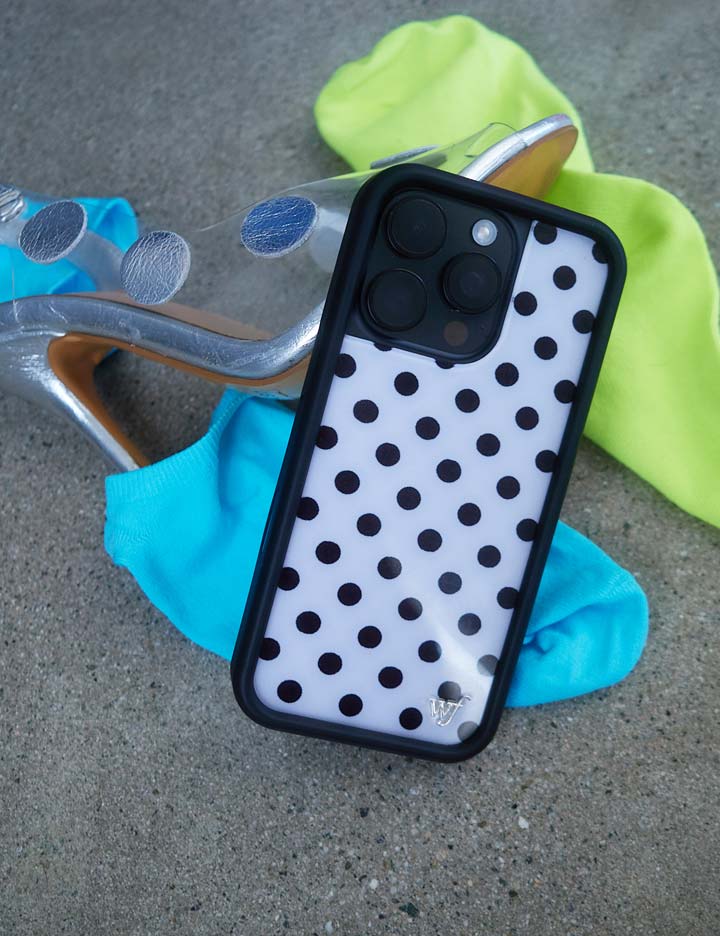 Polka Dot | White and Black iPhone Case - Image 42