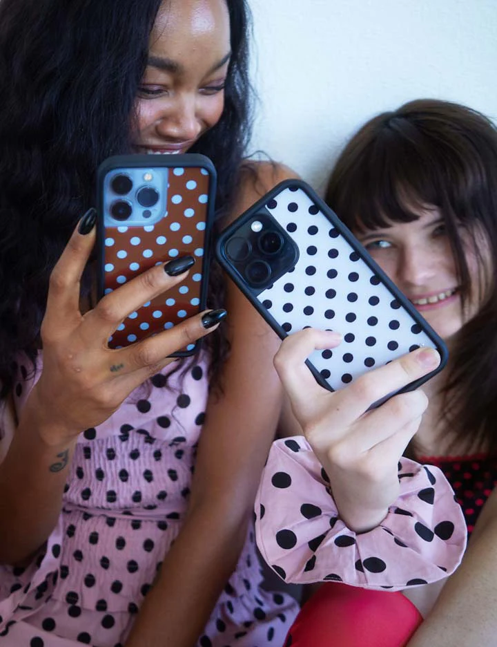 Polka Dot | White and Black iPhone Case - Image 43