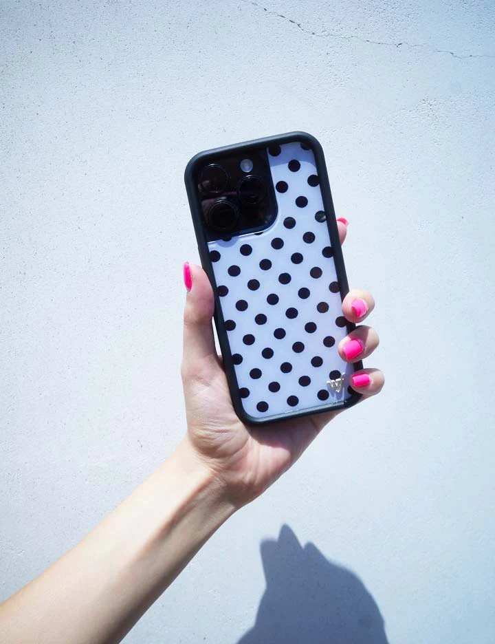 Polka Dot | White and Black iPhone Case - Image 45