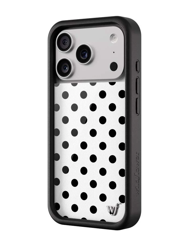 Polka Dot | White and Black iPhone Case - Image 5