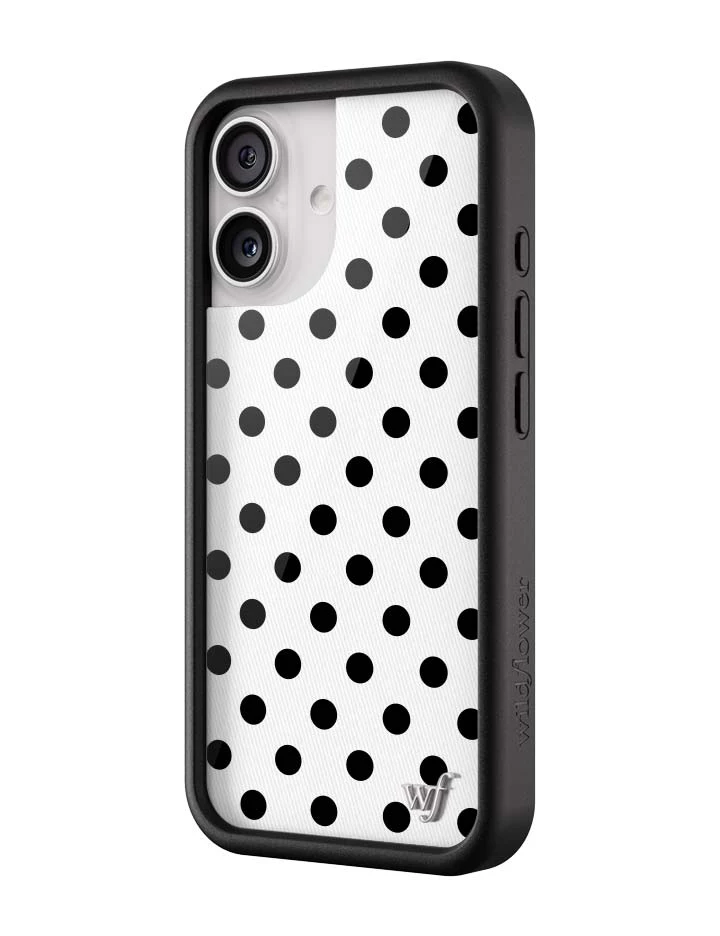 Polka Dot | White and Black iPhone Case - Image 8