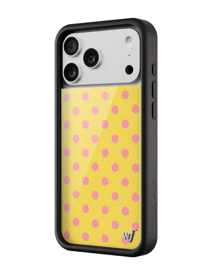 Polka Dot | Yellow and Pink iPhone Case - Image 2