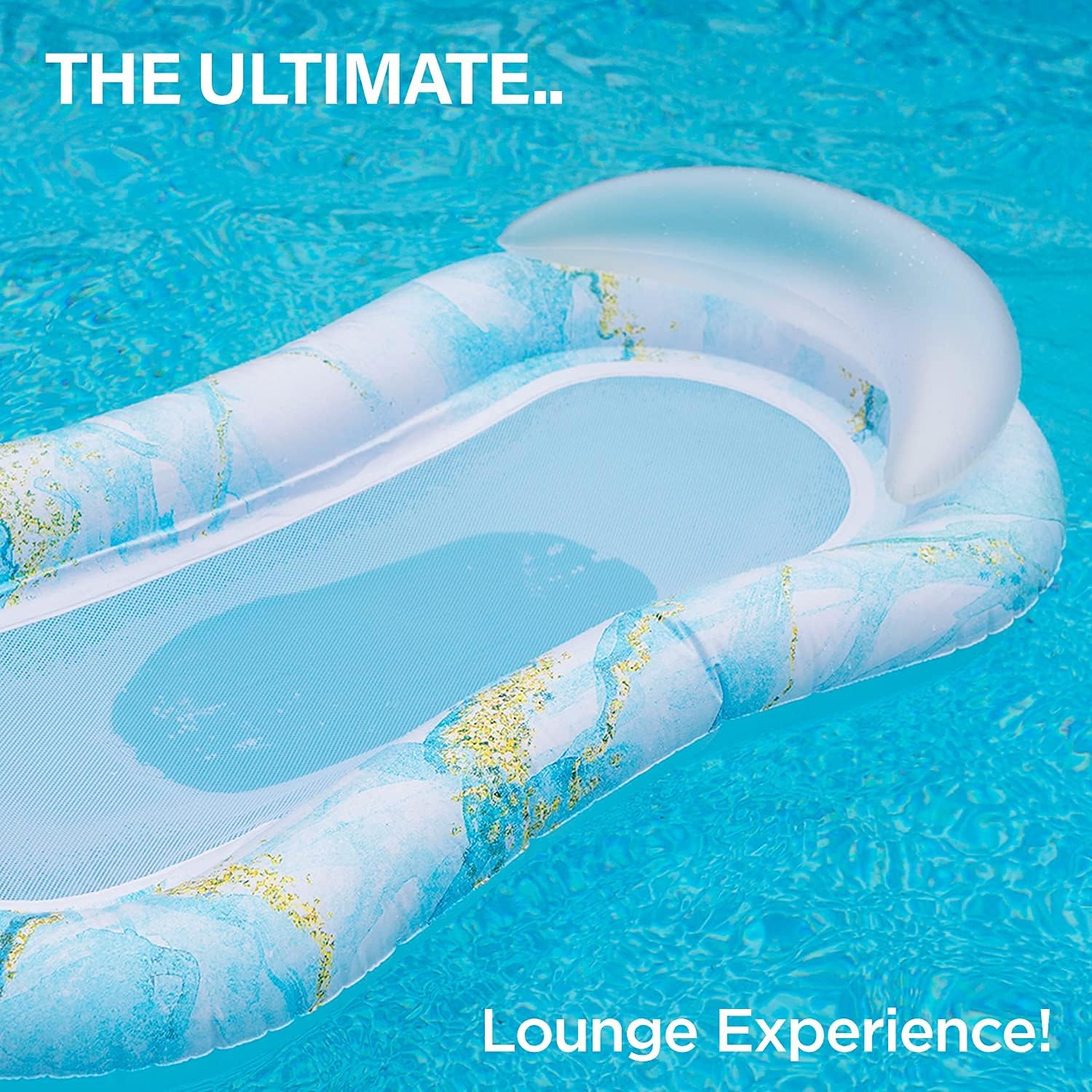 Pool Floaties Adult Size, Heavy Duty Raft Water Lounger Recliner Inflatable Float for Swimming Pool - Image 4