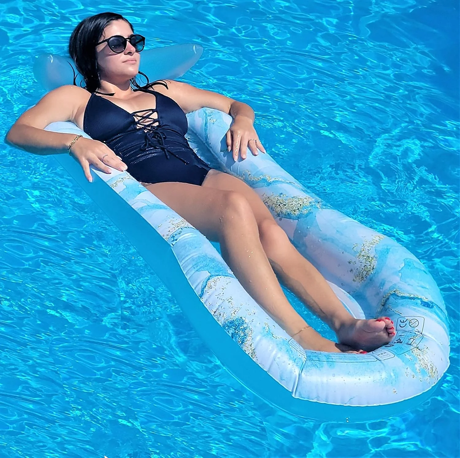 Pool Floaties Adult Size, Heavy Duty Raft Water Lounger Recliner Inflatable Float for Swimming Pool - Image 6