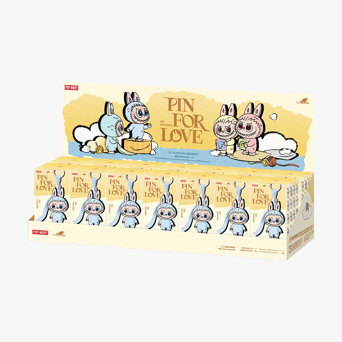 Pop Mart Labubu Pin for Love Series Blind Box (A-M) Yellow - Image 2