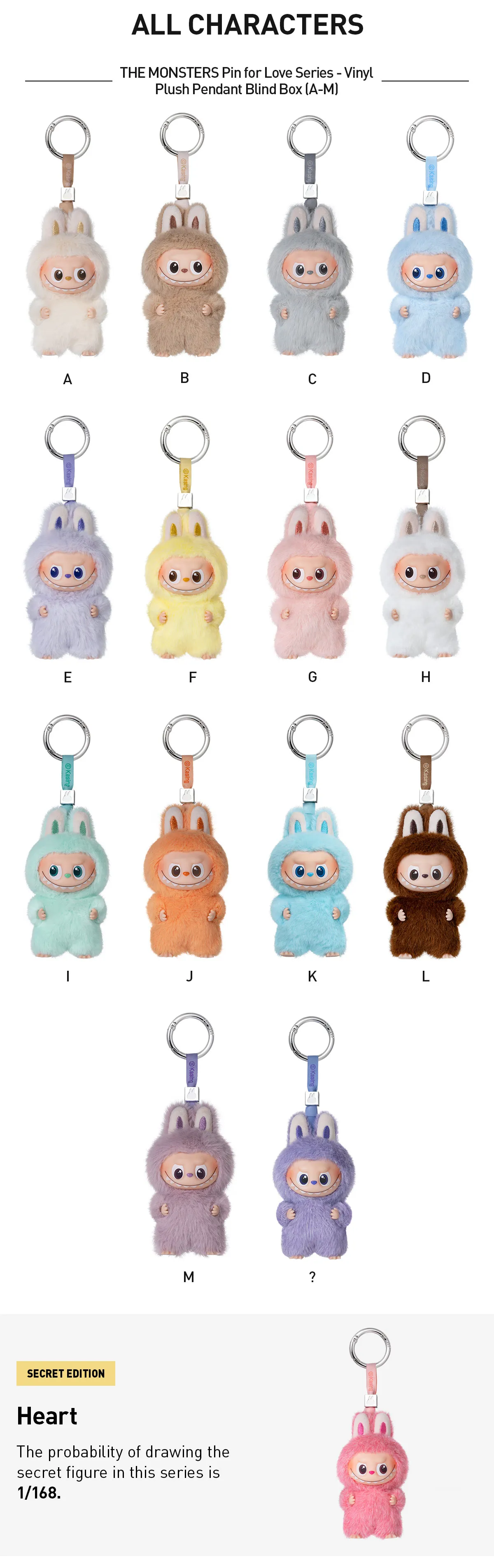 Pop Mart Labubu Pin for Love Series Blind Box (A-M) Yellow - Image 3