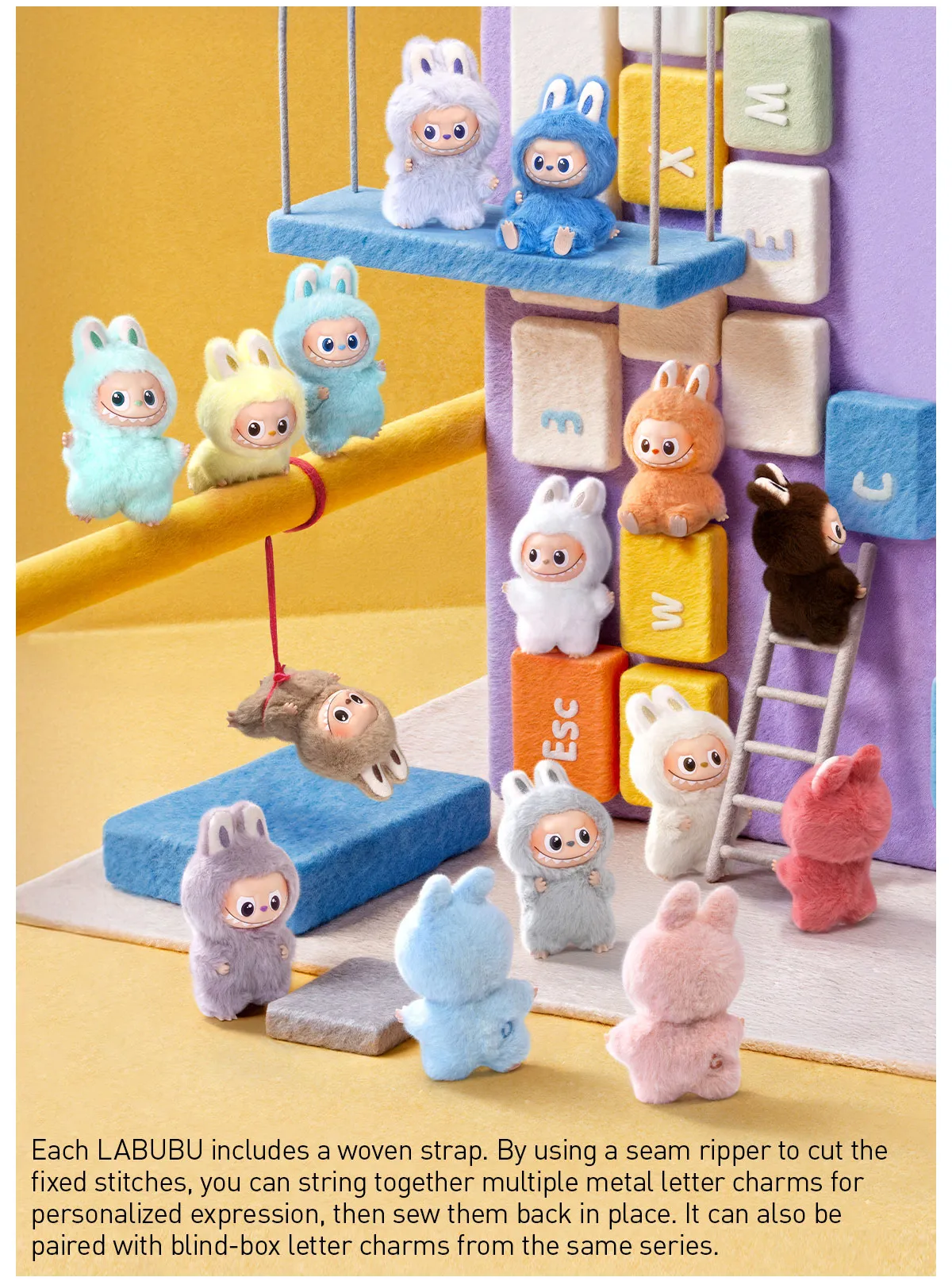 Pop Mart Labubu Pin for Love Series Blind Box (A-M) Yellow - Image 8