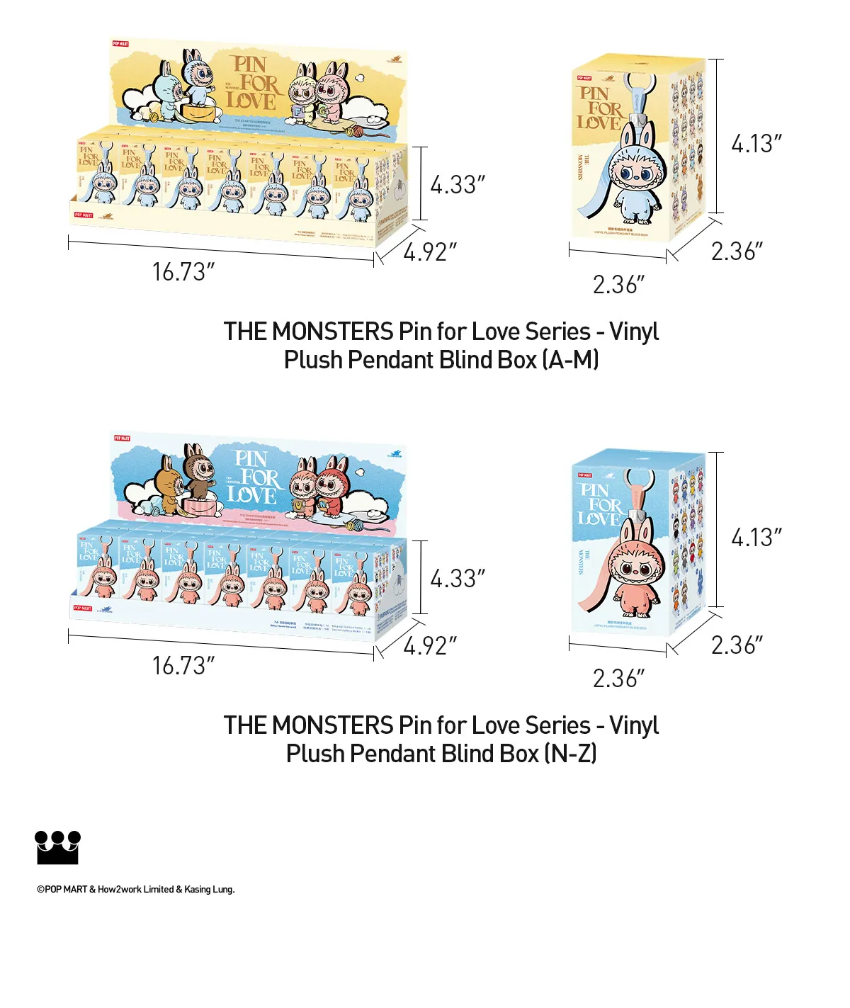 Pop Mart Labubu Pin for Love Series Blind Box (N-Z) Blue - Image 14
