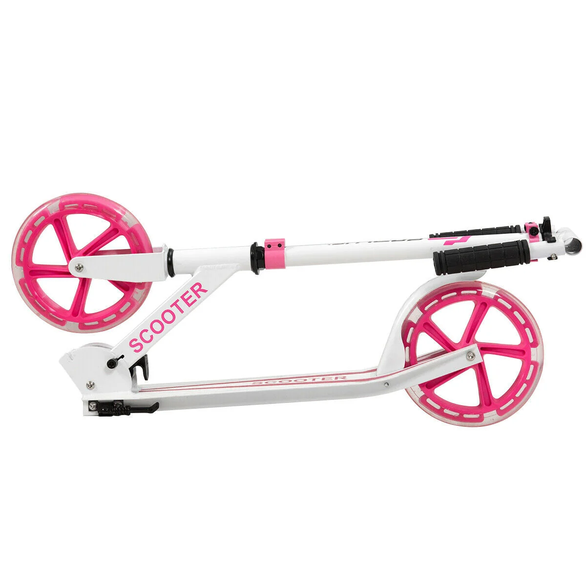 Portable Folding Sports Kick Scooter with LED Wheels-Pink - Image 6