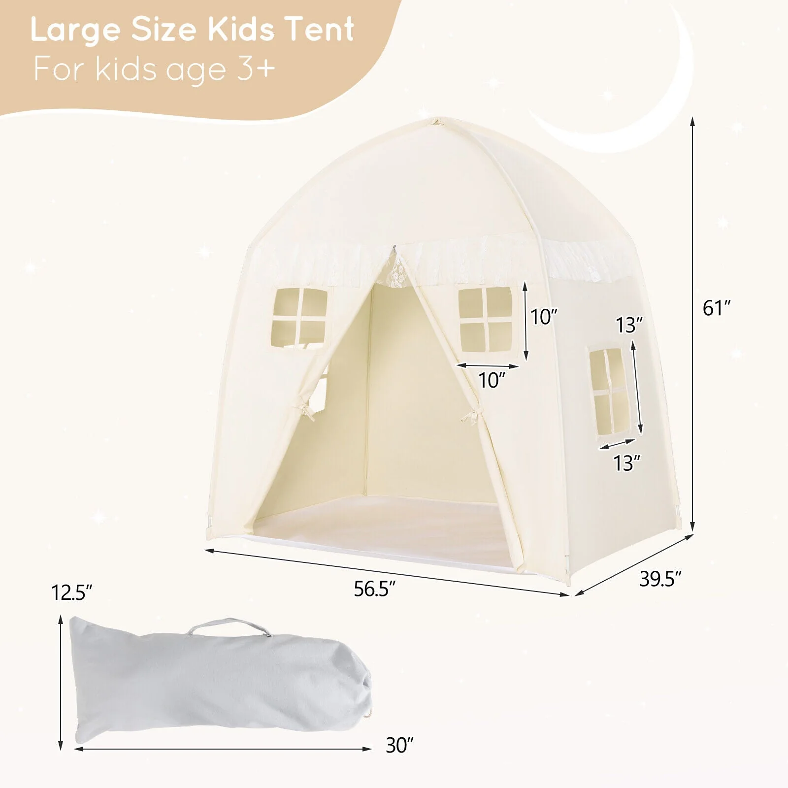 Portable Indoor Kids Play Castle Tent-White - Image 5