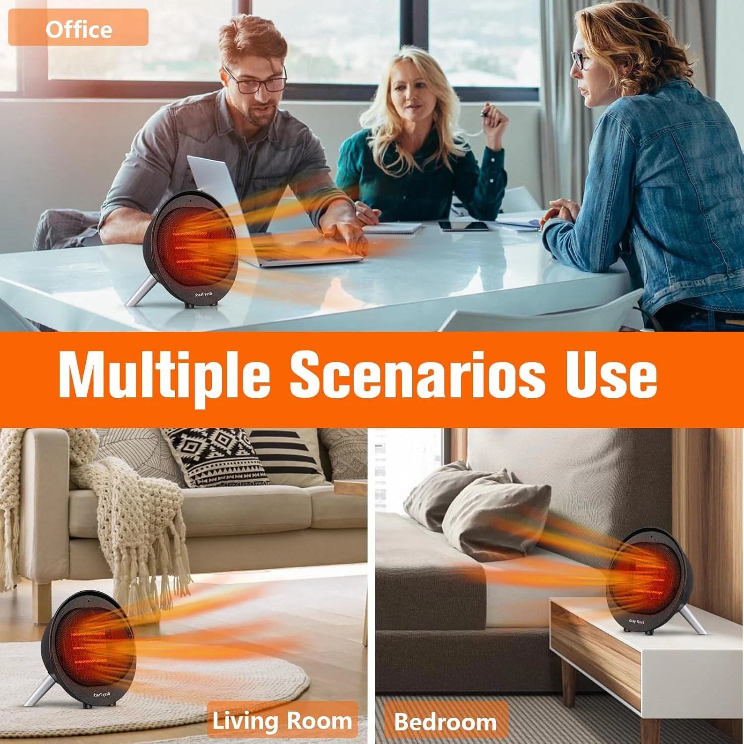 Portable Mini Ceramic Space Heater with Tip-Over & Overheat Protection – Quiet, Fast Heating for Home, Office, Bedroom, and Indoor Use - Image 10