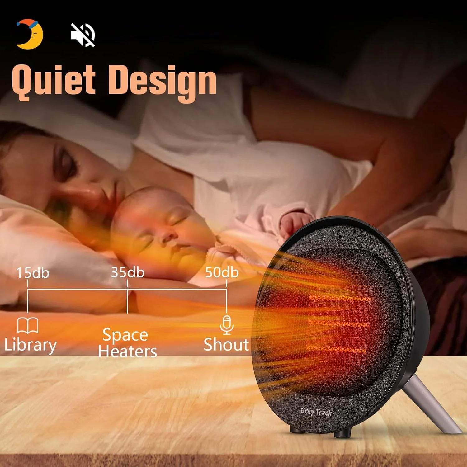 Portable Mini Ceramic Space Heater with Tip-Over & Overheat Protection – Quiet, Fast Heating for Home, Office, Bedroom, and Indoor Use - Image 8