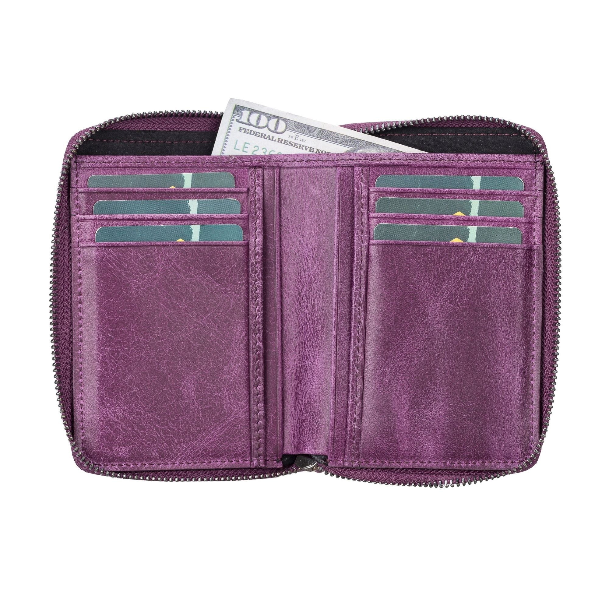 Powell Handmade Unisex Leather Wallet with Zippered Compartment - Image 10