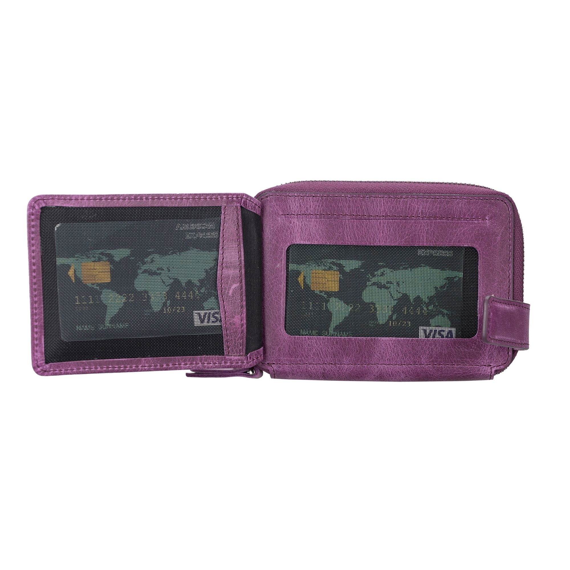 Powell Handmade Unisex Leather Wallet with Zippered Compartment - Image 12