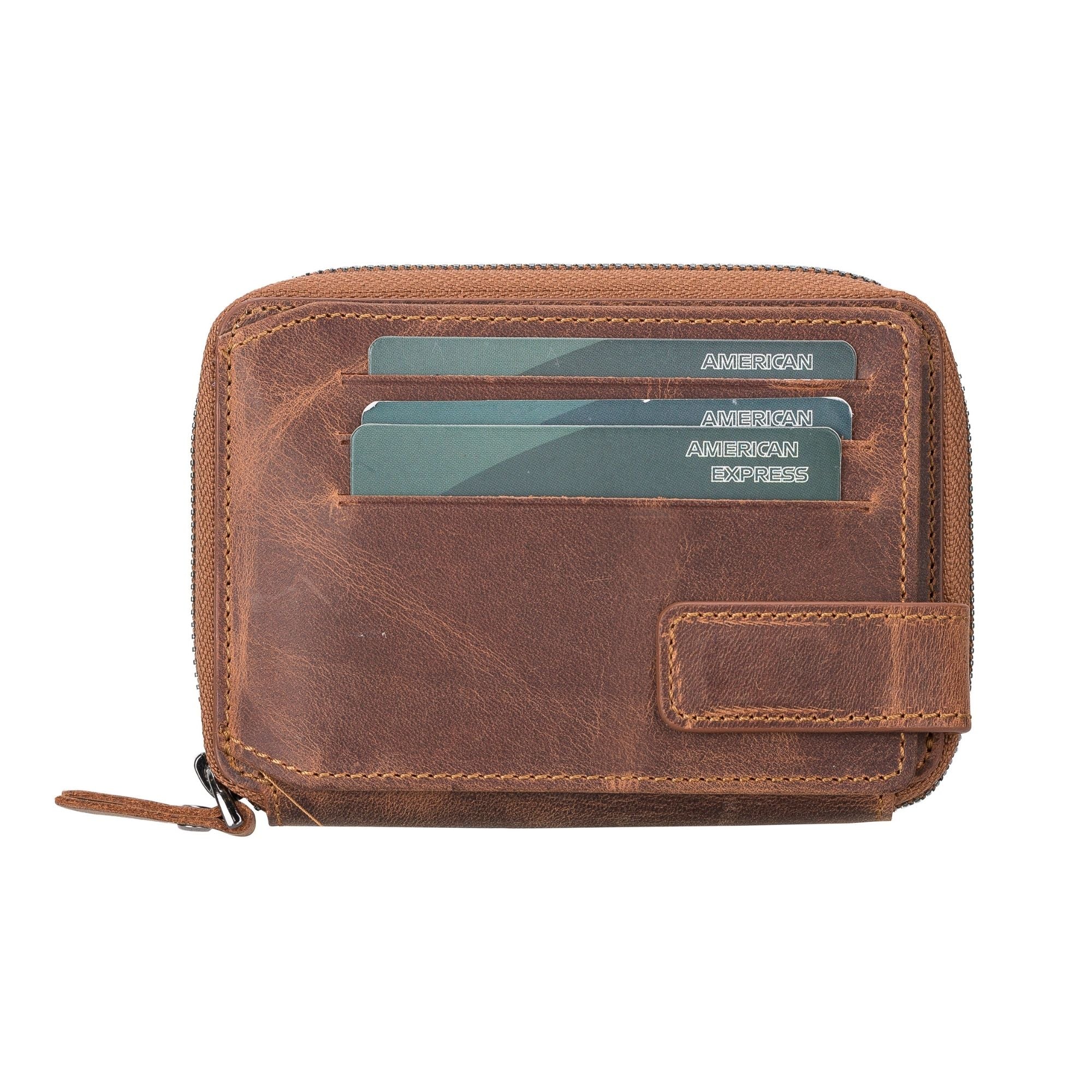 Powell Handmade Unisex Leather Wallet with Zippered Compartment - Image 13