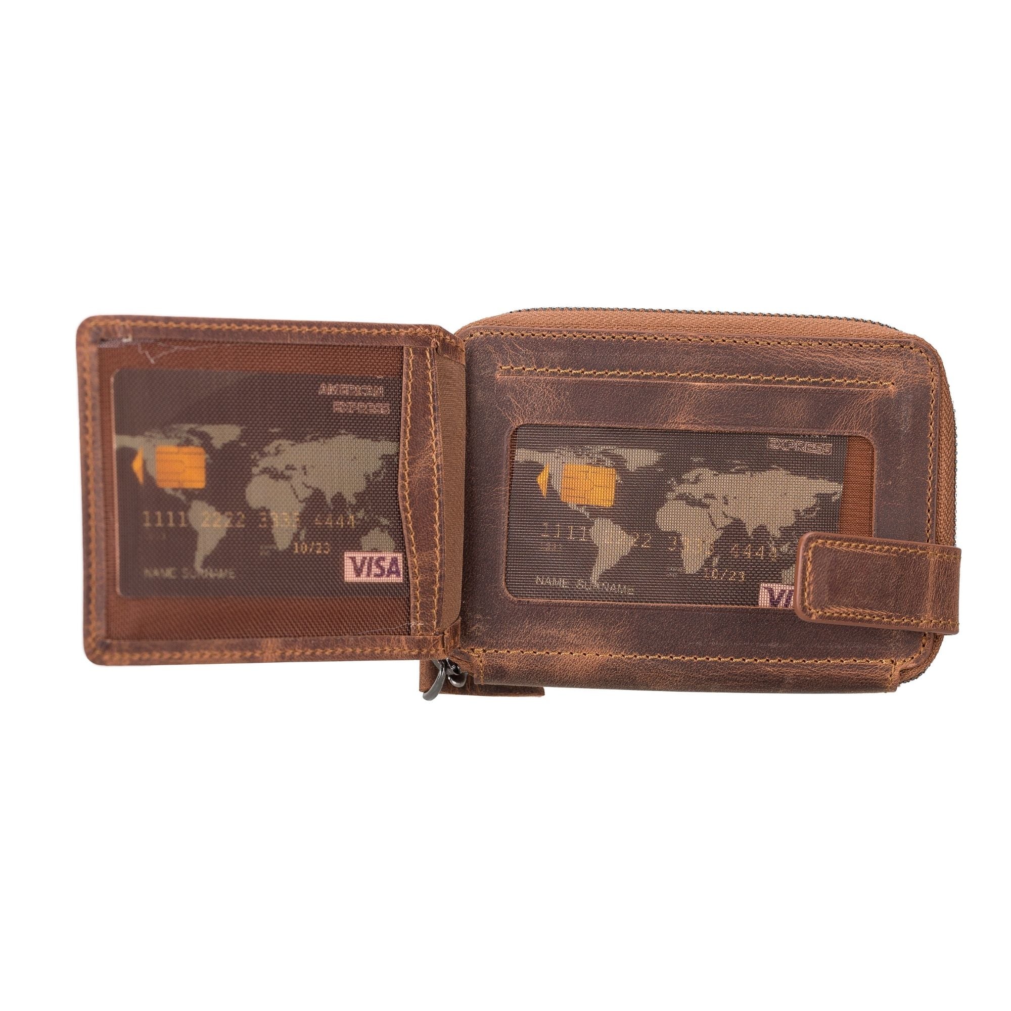 Powell Handmade Unisex Leather Wallet with Zippered Compartment - Image 16