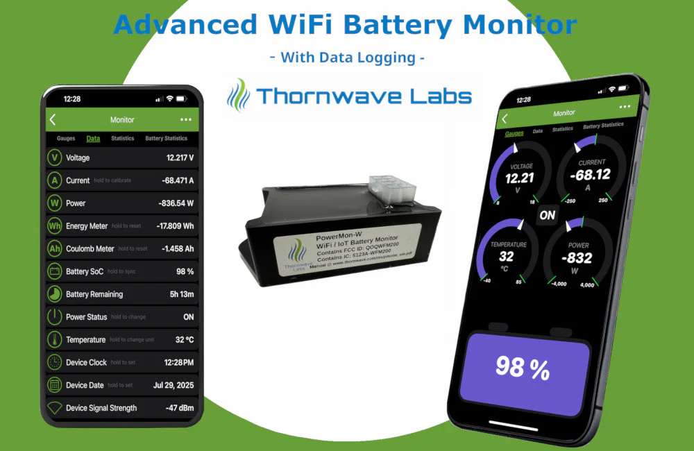 PowerMon-W - WiFi / IoT Advanced Battery Monitor / DC Power Meter with data logging - Image 2