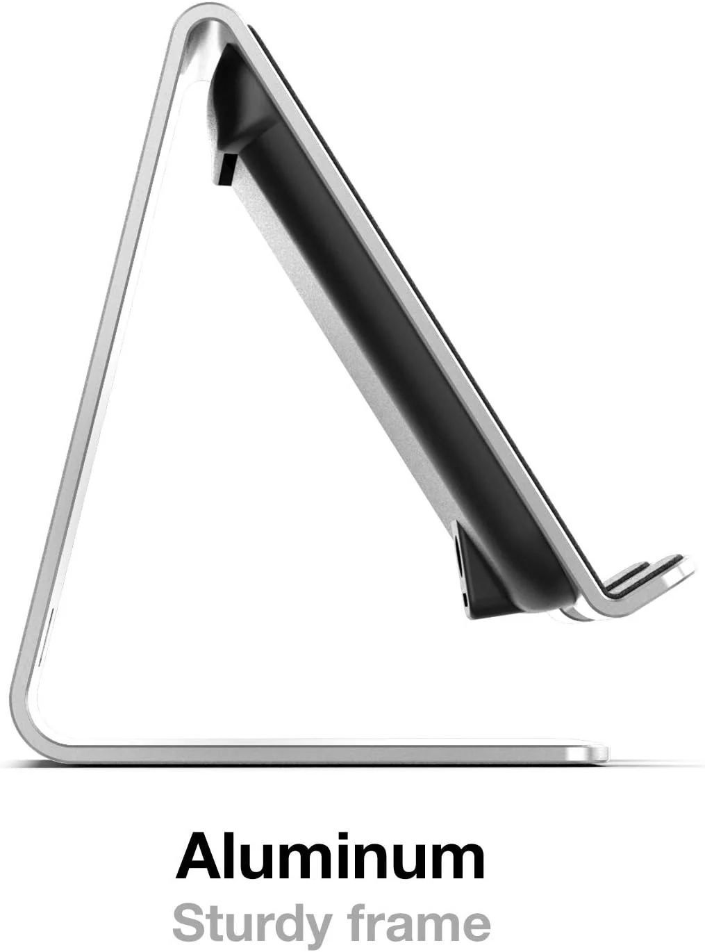 PowerStand Wireless Charging Stand with Dimmable LED Backlights - Desktop Charger for iPhone, Android and Galaxy Phone Models (Aluminum Silver) - Image 3